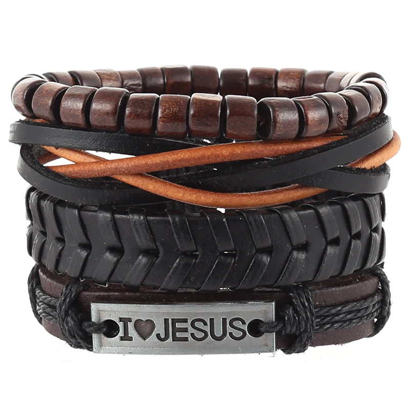 Европейские и американские простые ретро тканые браслеты из воловьей кожи