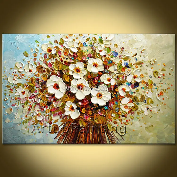 Цветок Ручная роспись настенная живопись палитра нож дикий цветок абстрактная