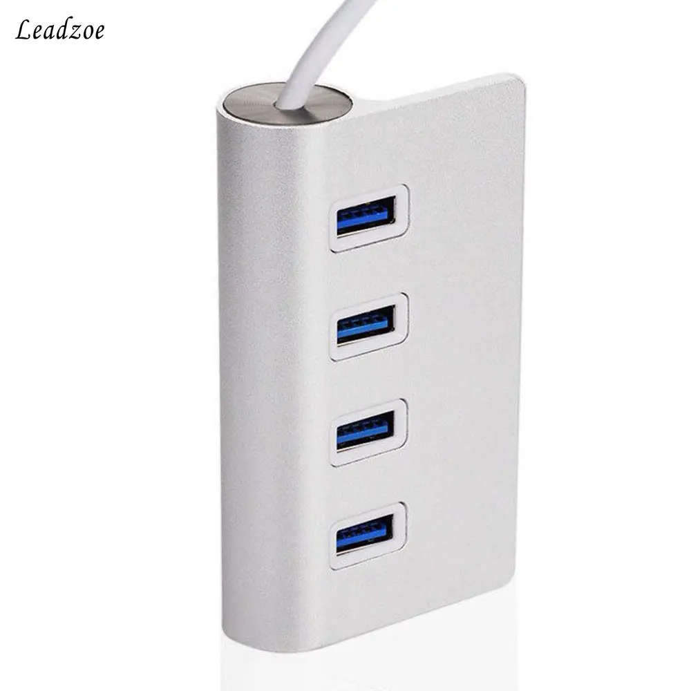 USB концентратор Leadzoe портативный алюминиевый 4 порта 3 0 сплиттер для передачи