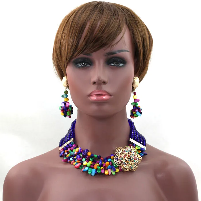 Комплект из колье браслета и сережек с разноцветными кристаллами | Украшения