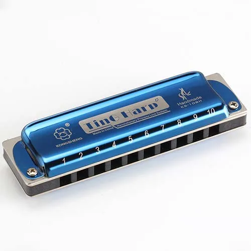 Blue Key Bb Kongsheng Diatonic 10 отверстий губная гармоника блюз Арфа рот орган Ключ C ABS гребень профессиональные музыкальные инструменты KongSheng KS10BH - Цвет: Blue Key Bb