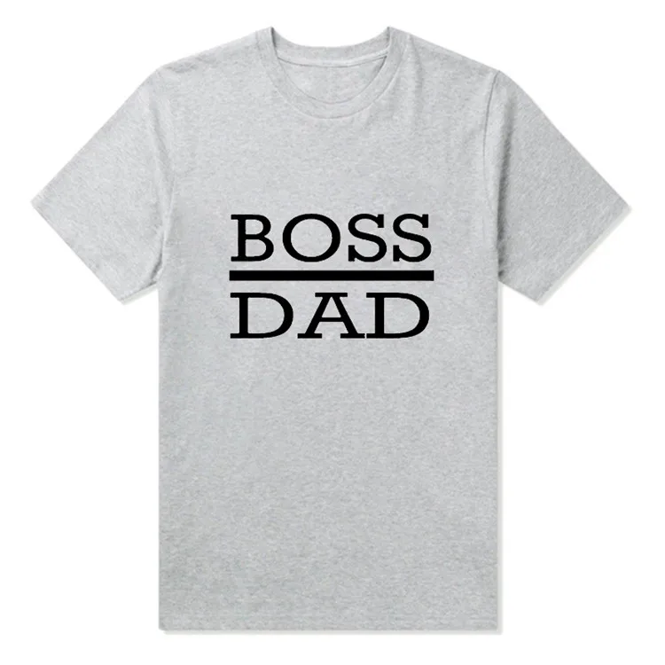 Эффектная футболка с надписью «Boss Dad and Boss Mom», женская одежда, модные Забавные футболки с надписью «Мама, жена, феминистка» - Цвет: XMT0532-grey