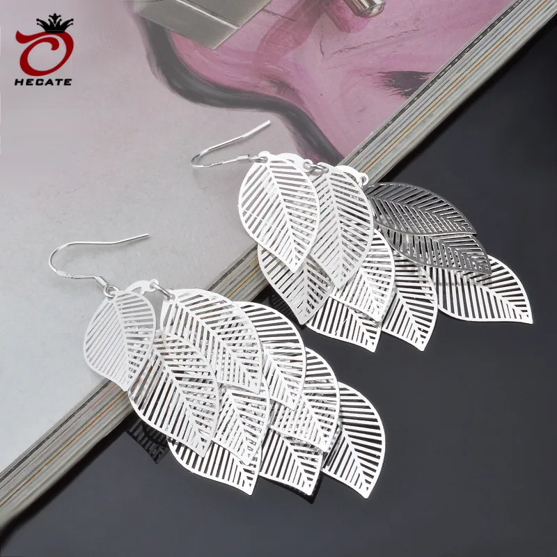 Корея изысканные ювелирные изделия серьги листья популярны персонализированные