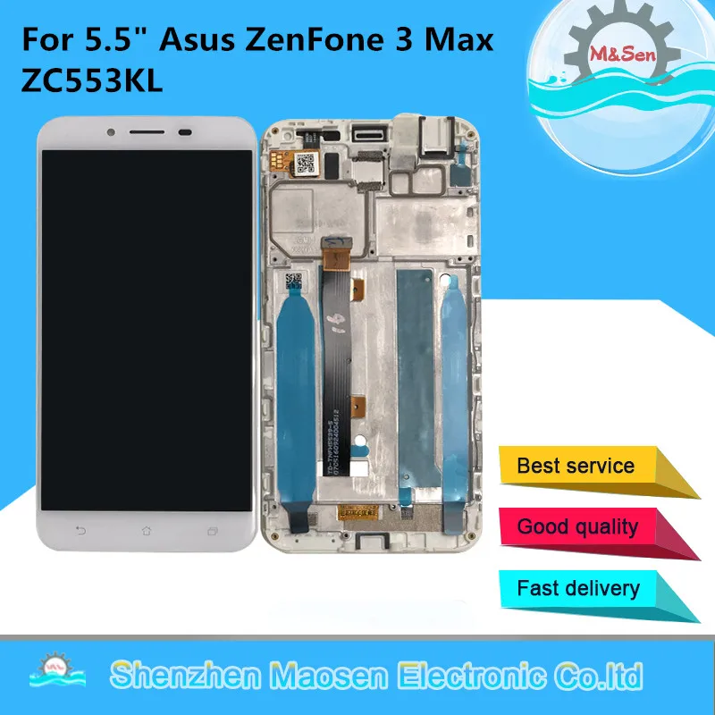 M& Sen для 5," Asus ZenFone 3 Max ZC553KL ЖК-дисплей+ сенсорная панель дигитайзер с рамкой для Asus ZC553K ЖК-дисплей