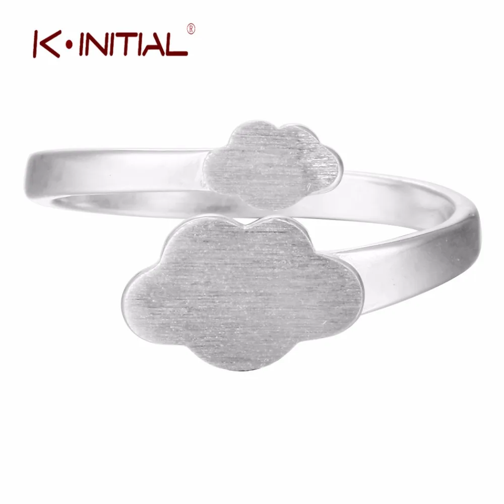 Kinitial 925 silver геометрическим clounds Кольца открытым цвета: золотистый серебристый