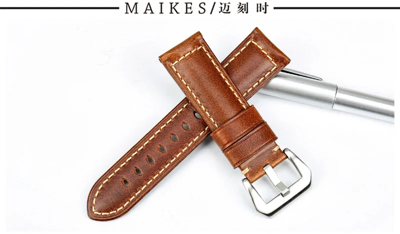 MAIKES винтажный итальянский кожаный ремешок для часов 22 мм 24 мм 26 мм Ремешки для наручных часов аксессуары для часов Fossil ремешок для часов