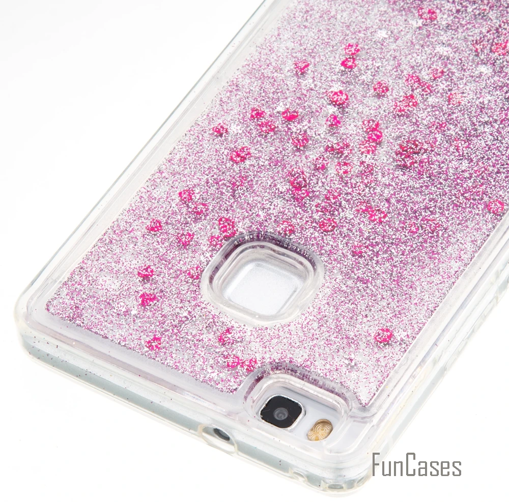 Coque Bling Love Heart Stars Мягкий ТПУ чехол для телефона huawei P9 Lite Funda Quicksand Ascend Lite) | Мобильные