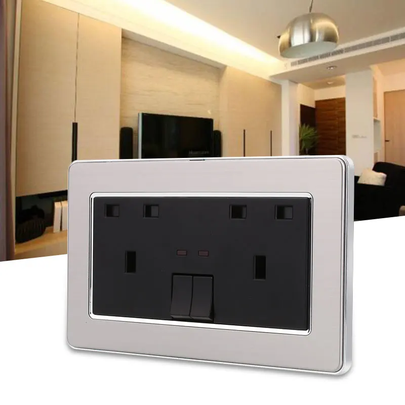 Мощность Outlet панель настенная пластина вилка с выключателем Сетевой адаптер