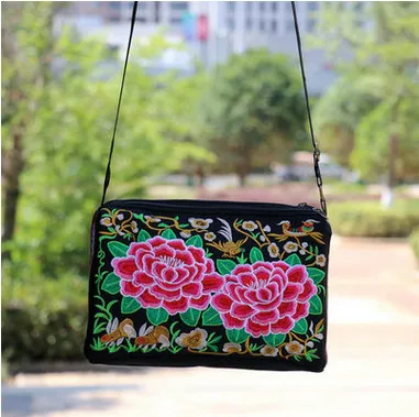 Новая женская сумочка с цветочной вышивкой! Популярная холщовая переноска тремя