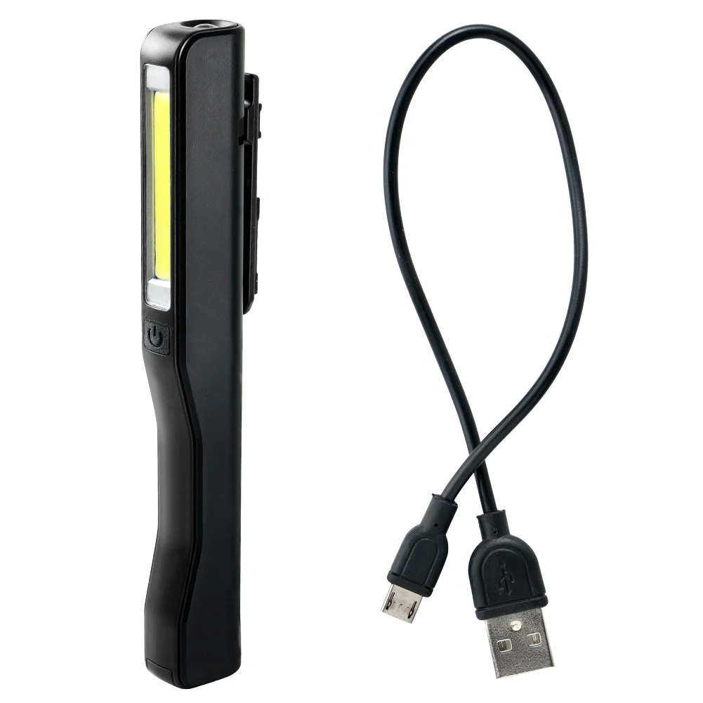 Перезаряжаемый мини COB светодиодный рабочий светильник Магнитный USB ручка зажим ручной фонарь вспышка светильник рабочий инспекционный светильник для кемпинга треккинга ночной