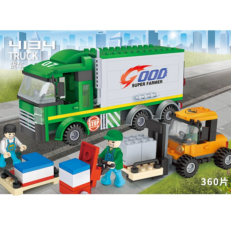 COGO City Series Transport Truck Forklift Anthem фигурки строительные блоки наборы кирпичи детские