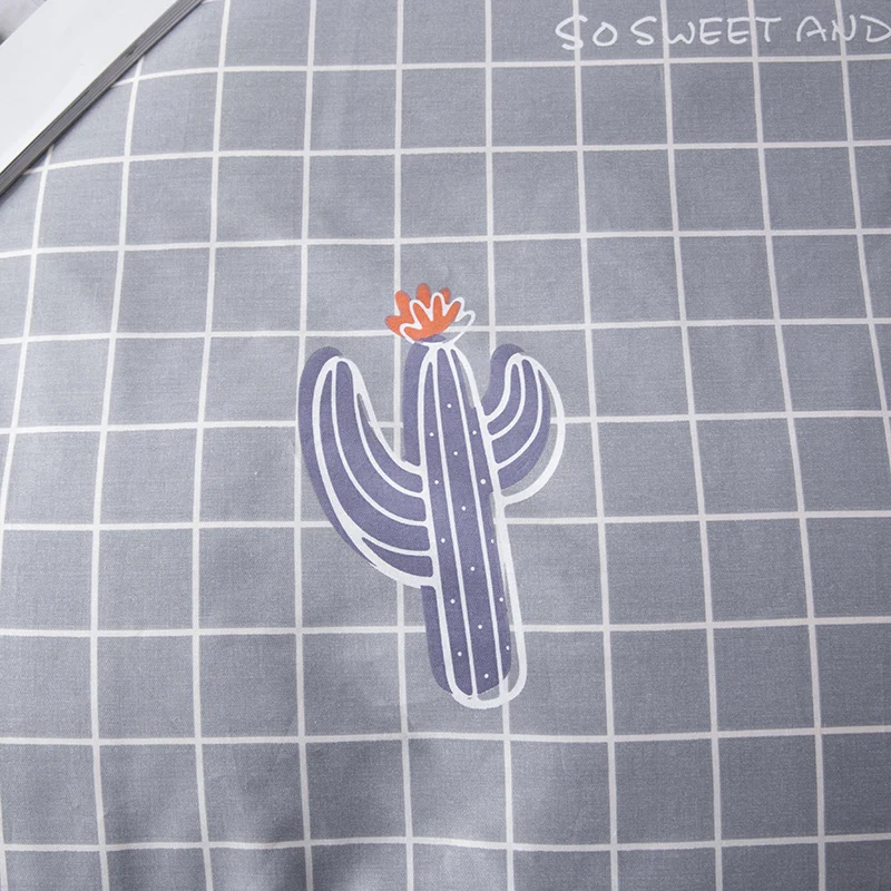 Hello краткое постельное белье серый пледы рябить наволочка 100% хлопок Материал