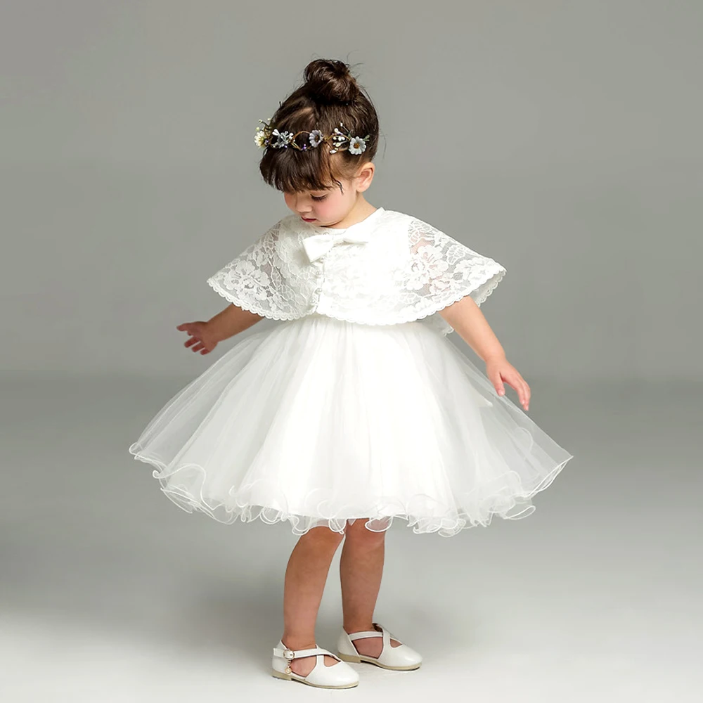 Платье для малышей детское платье первого дня рождения девочки крещения белое