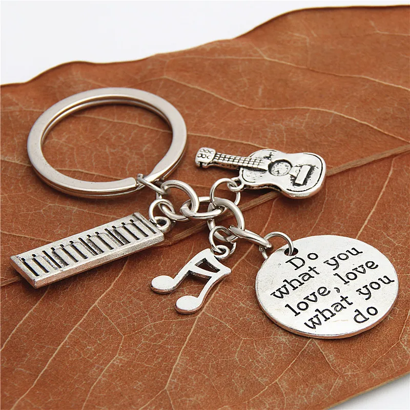 

1pc Piano Teacher Keychains Musical Keyring Pianist Gift Music Note Guitar Charms For Handmade Jewelry Do What You Love E2039