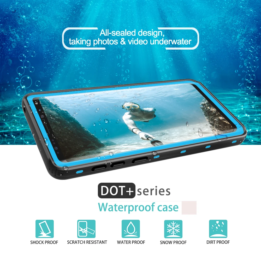 Водонепроницаемый Чехол IP68 для Samsung Galaxy Note 9 8 прозрачный защитный чехол S9 S8 Plus +