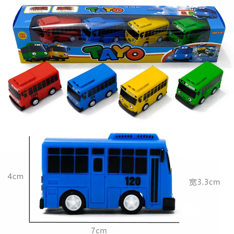 4 шт./1 лот, корейские игрушки Tayo The Little Bus Gani Lani Vehide, модель мини-пластикового автобуса Tayo для детей, Brinquedo