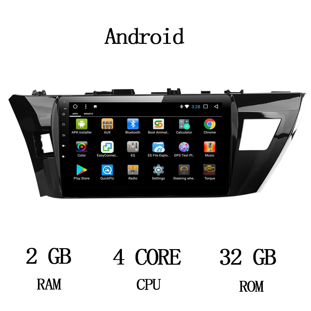 JIUYIN 10 дюймов Android 7,1 автомобильный dvd-плеер gps для мультимедиа Toyota Corolla навигация видео аудио плеер