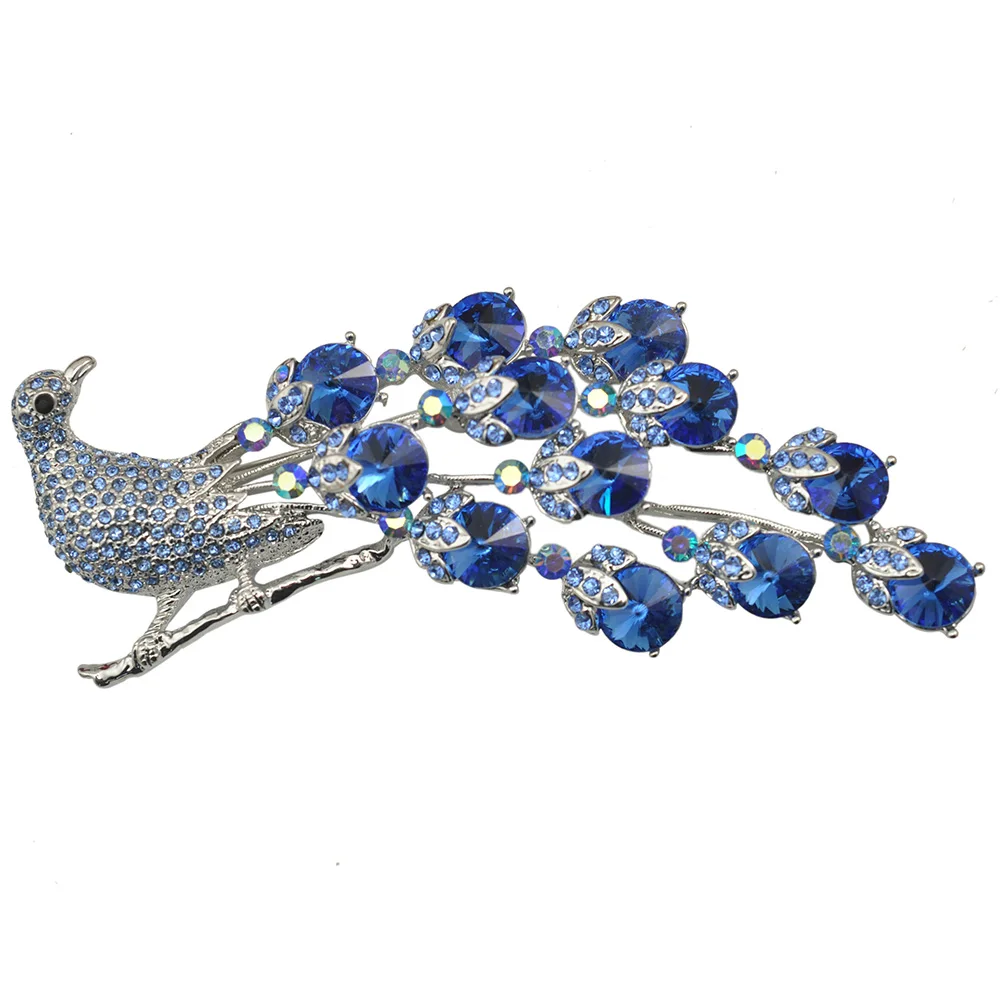 Модная женская брошь в пяти цветах с кристаллами|rhinestone peacock brooch|peacock broochpeacock brooch pin
