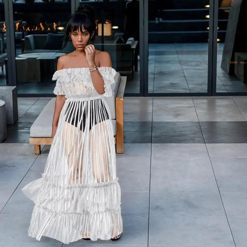 Женское платье модное сексуальное кружевное с открытыми плечами и высокой