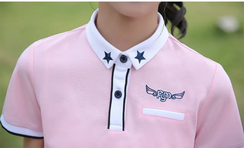 Летняя детская одежда для гольфа девочек футболка с короткими рукавами удобная