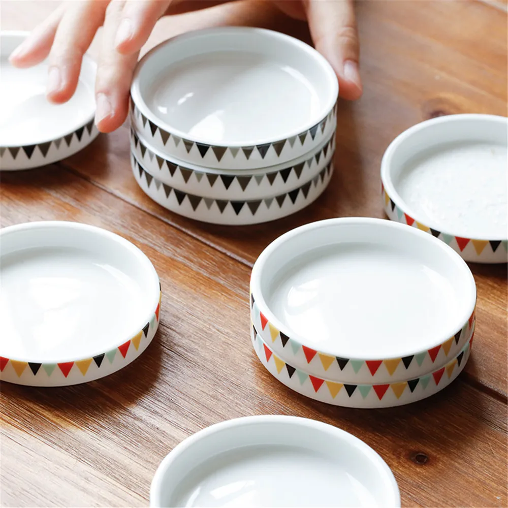 Блюдо соусом Chic Керамика Procelain миску Геометрия вкус чаши соевый пасты фруктового