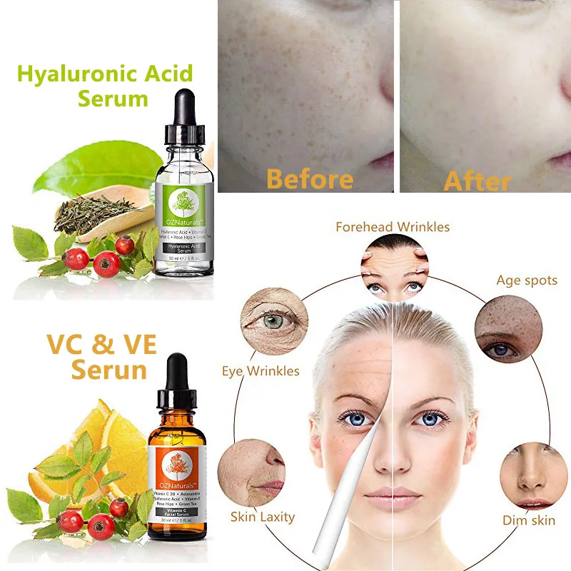 Натуральный витамин с VE Антивозрастная гиалуроновая кислота Сыворотка