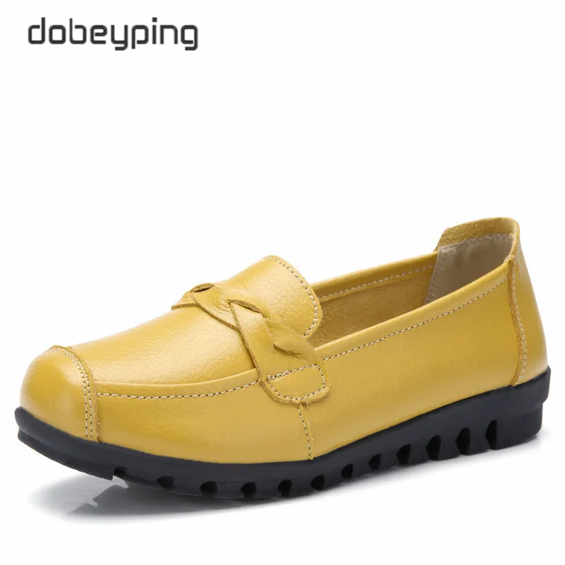 dobeyping Spring Autumn Woman Shoes Genuine Leather Women Flats Slip On Women's Loafers Female Sewing Shoe Large Size 35-41 | Обувь
