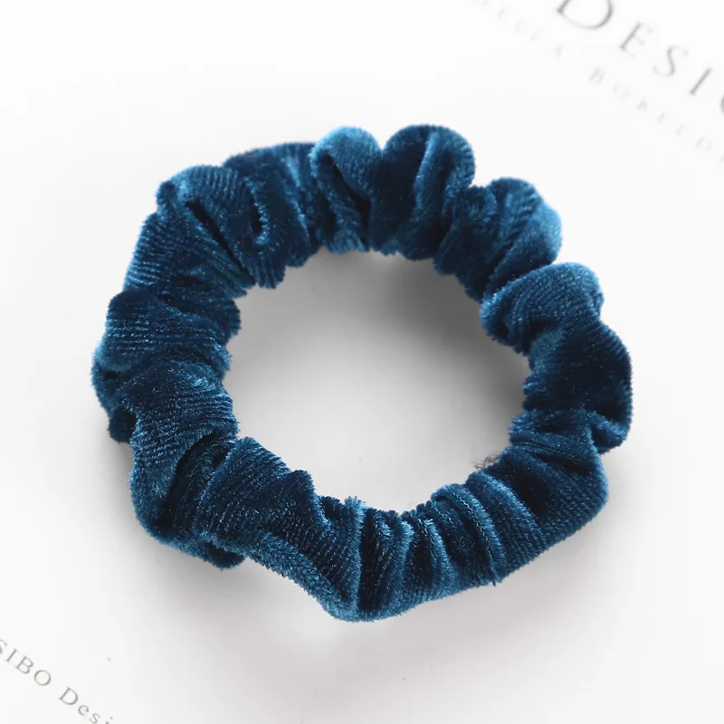 10pcs Lake Blue 10 шт./лот, модные женские однотонные мягкие эластичные резинки для волос из кораллового флиса, ободки с конским хвостом, бархатные резинки для волос, аксессуары для волос - Цвет: 10pcs Lake Blue