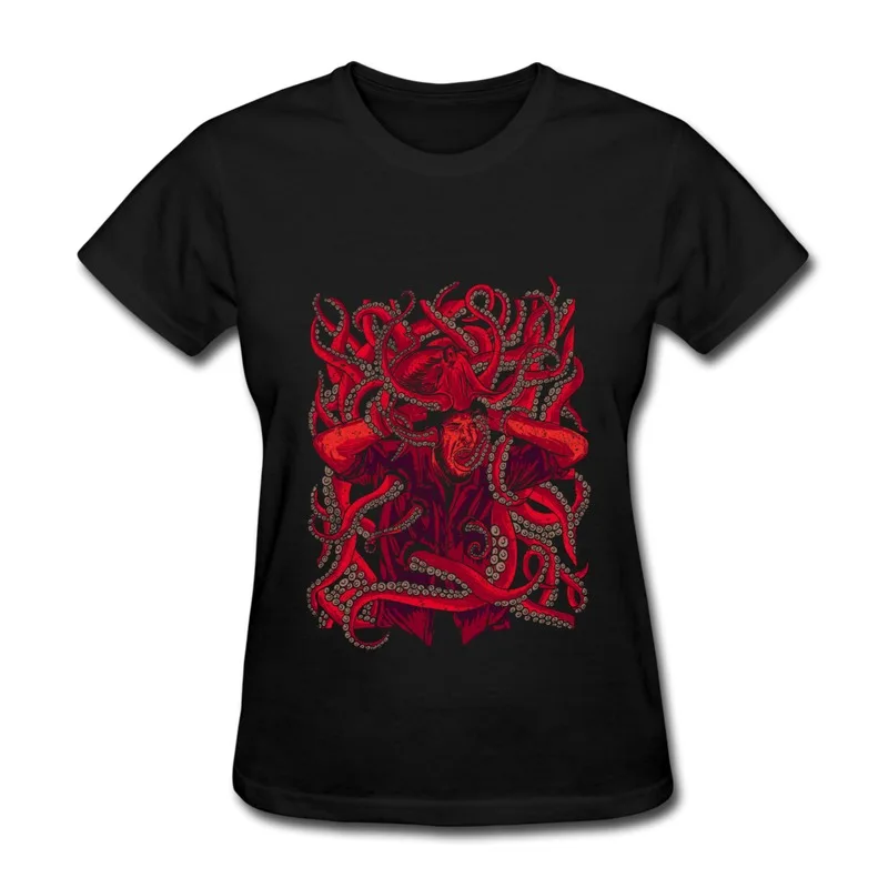 Pre-Cotton Tee-Shirt Women's Octopus man design Design Own 100% Cotton T Shirts for Women Женская одежда