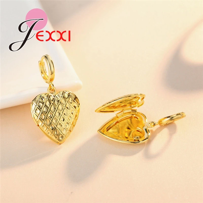 

Love Heart Box Earrings Heart Shape 925 Sterling Silver Simple Temperament Wild Earrings Wholesale For Women As Gift
