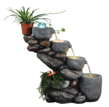 Stone fountain Садовые Скалистые украшения для воды, креативное украшение для пола, фэн-шуй, счастливый Балконный пейзаж, украшение для аквариума - Цвет: Stone fountain