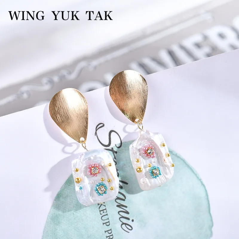 Женские серьги гвоздики в стиле бохо wing yuk tak геометрические ручной работы
