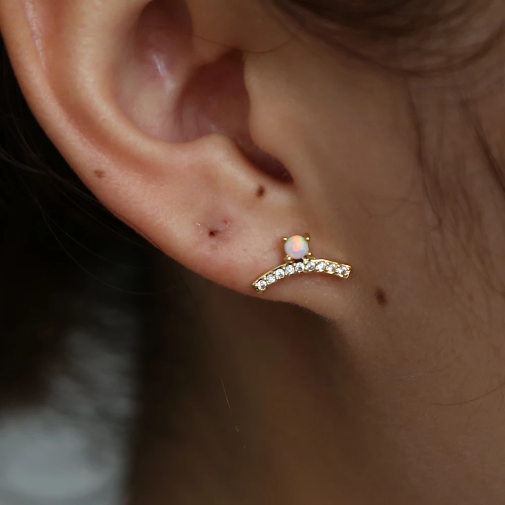 Hot sale new vintage jewelry exquisite charming semicircle stud earring for women beautiful bead simple earrings party nice gift | Украшения