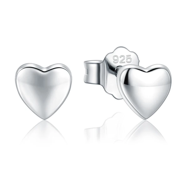 White Heart Modian горячая Распродажа 925 пробы серебряные милые маленькие серьги-гвоздики в форме сердца для женщин модные круглые Роскошные блестящие ювелирные изделия - Окраска металла: White Heart