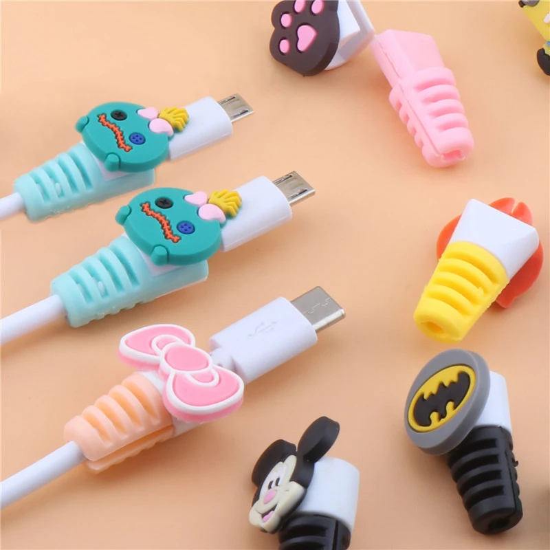 SIANCS 2 шт. милый usb кабель для защиты iPhone Andoid мультяшный наушников чехол передачи