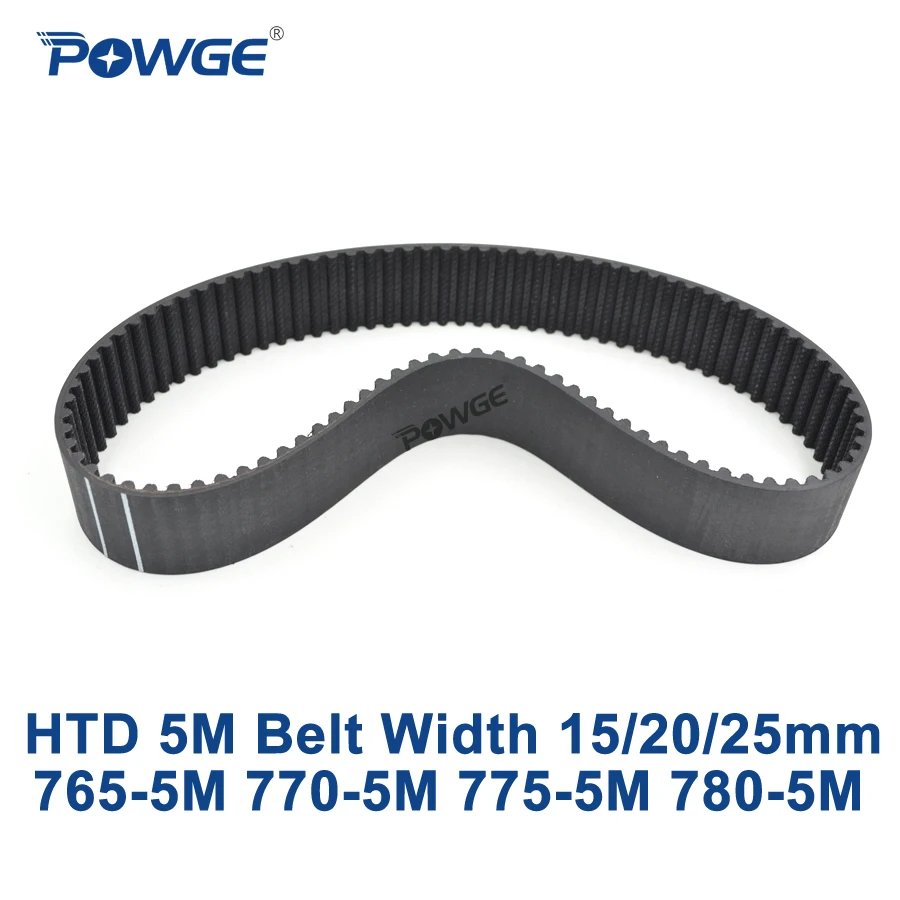 

POWGE HTD 5M Timing belt C=765/770/775/780 width 15/20/25mm Teeth 153 154 155 156 HTD5M synchronous Belt 765-5M 770-5M 780-5M