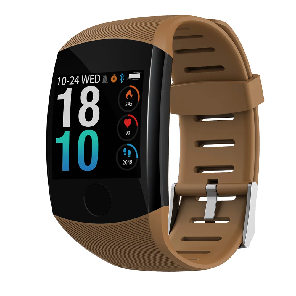 Brown Makibes B01 смарт-браслет для мужчин Bluetooth фитнес-трекер Браслет IP67 водонепроницаемые Смарт-часы кровяное давление цветной пользовательский браслет - Цвет: Brown