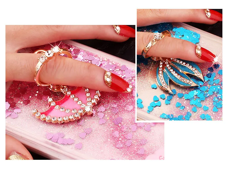 For Huawei Nova 3&amp 3i Case Silicone Liquid Glitter Soft TPU with Flower Finger Ring&ampHang Strap case P Smart Plus |