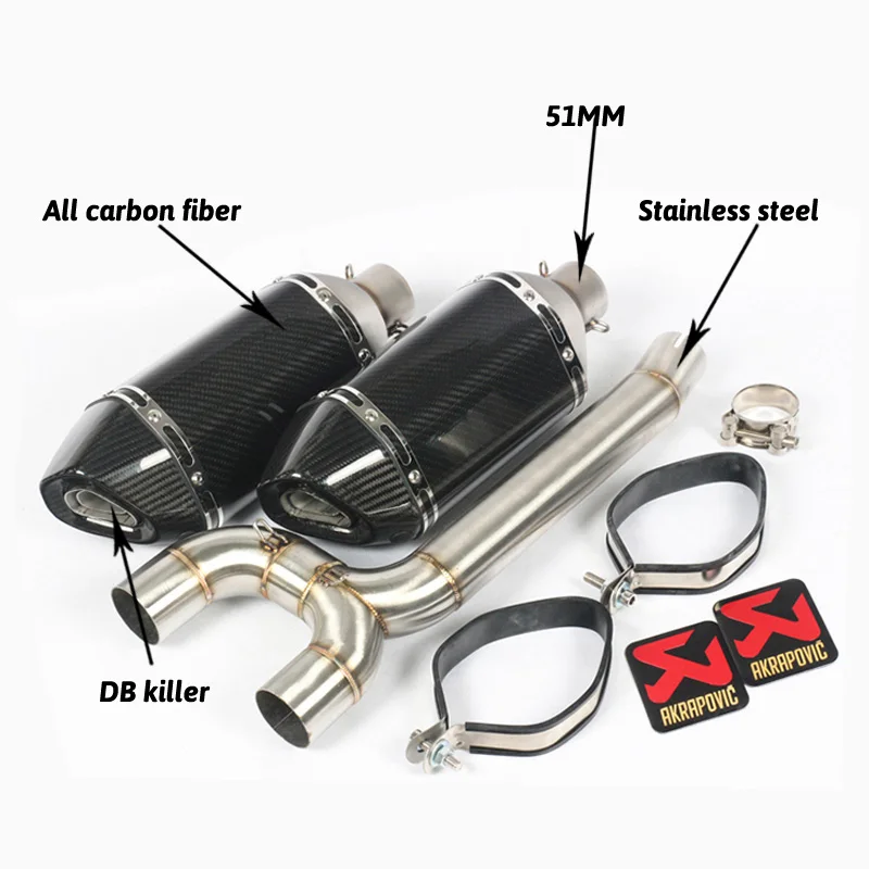 FZ6S FZ6N мотоциклетные выхлопные трубы глушителя средней трубы Слипоны для akrapovic Yamaha FZ-6N FZ-6S FZ6 мотоциклетные выхлопные трубы - Цвет: D