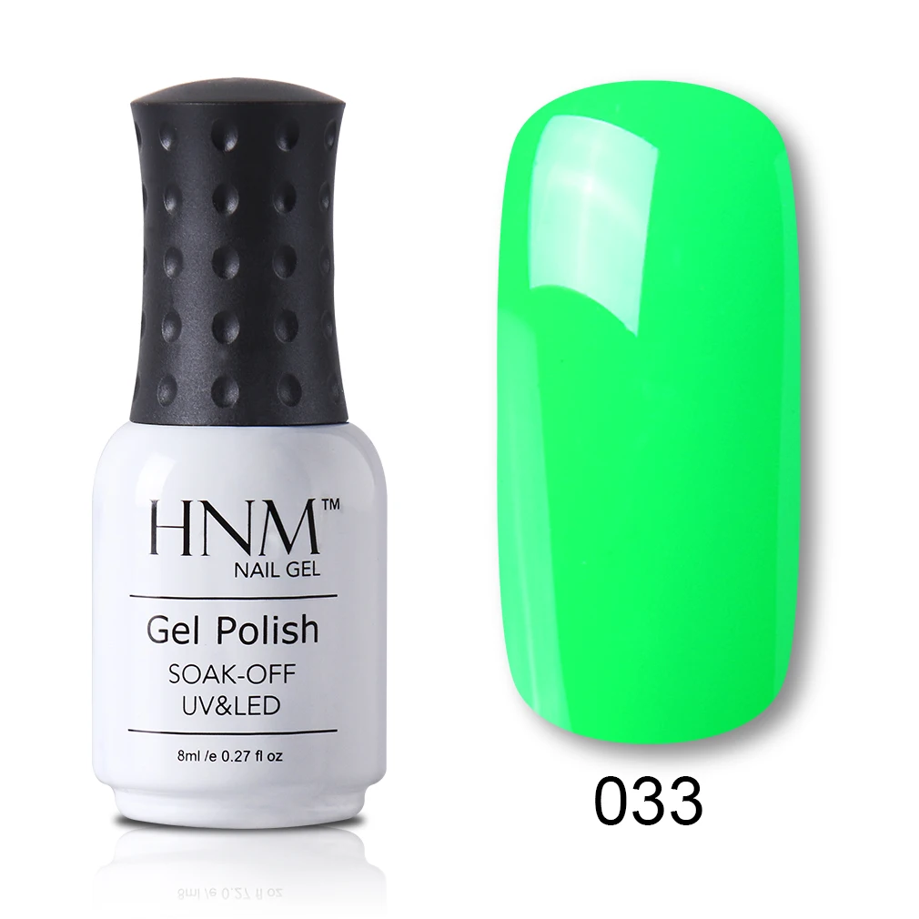 green 033 HNM 8 мл синий красный розовый зеленый желтый цвет уф гель лак для ногтей светодиодный светильник полупостоянный лак Hybird основа топ праймер маникюр - Цвет: green 033
