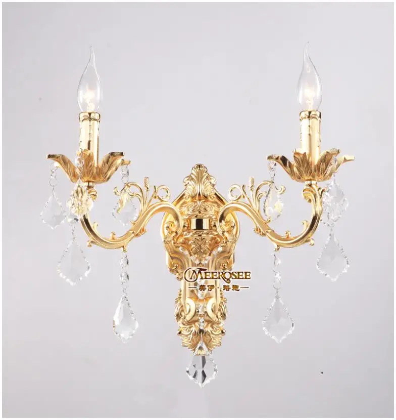 Оптовая торговля Золотой Кристалл настенный светильник серебряное бра лампа