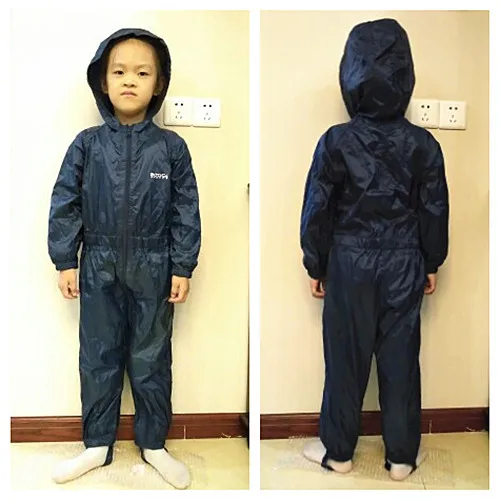 

kids waterproof raincoat students hooded jumpsuit girls boys rainwear