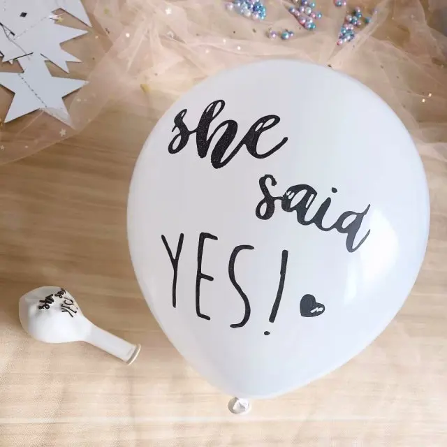 she said yes 15 шт./пакет 10 дюймов Белая невеста, чтобы быть свадебными латексные шары, гелий, она говорит да! Украшения для вечеринок ко Дню Святого Валентина расходные материалы - Цвет: she said yes