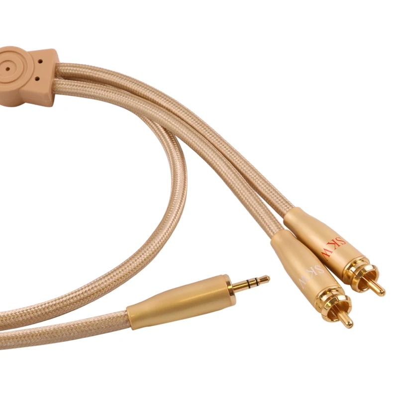 Аудиофилы цифровой аудио коаксиальный 3.5 мм штекер 2 RCA Муж skw стерео y кабель для