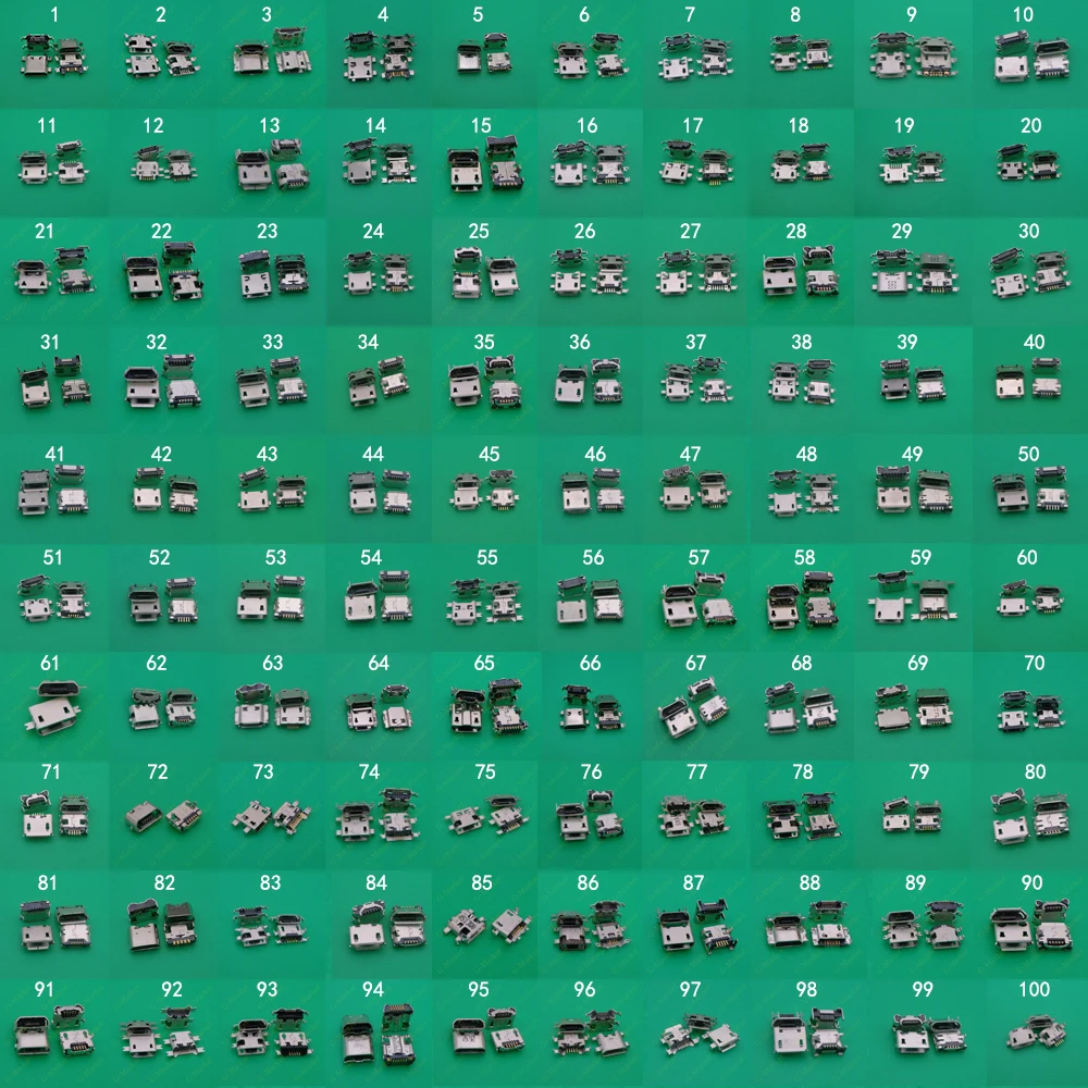 

100 модель Mini Micro USB разъем для зарядки SMD DIP V8 порт для зарядки и передачи данных для Samsung Lenovo Huawei ZTE HTC и т. д.