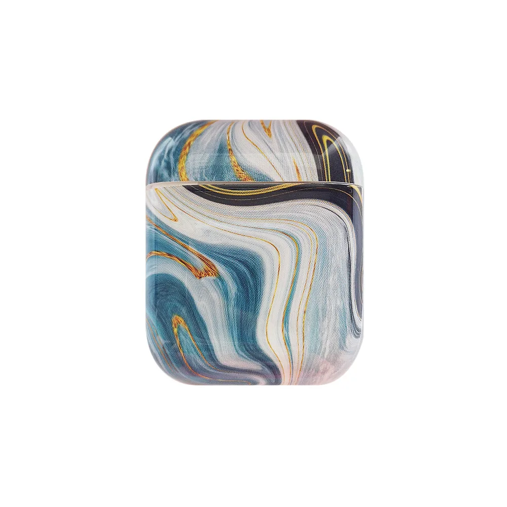 Mixed blue Чехол для наушников для Airpods, чехол, роскошный мраморный Жесткий Чехол для наушников, защитная крышка, аксессуары для Apple Airpods, зарядная коробка - Цвет: Mixed blue