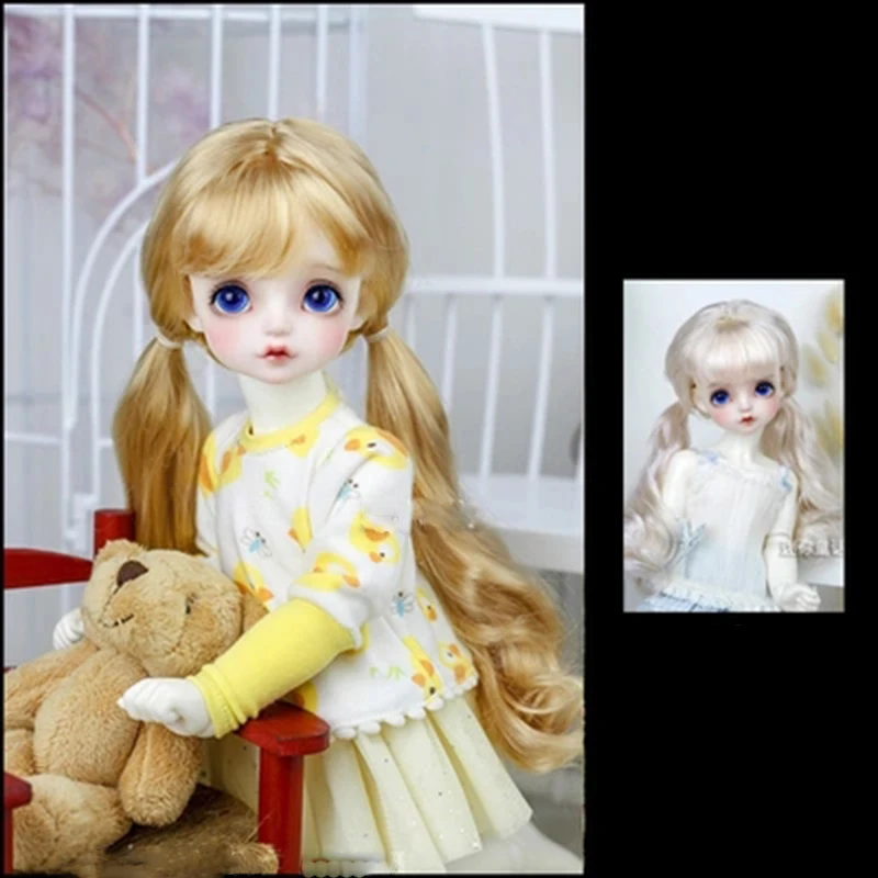Allaosify прекрасный кудрявый кукольный парик 1/4 1/3 1/6 BJD парики аксессуары для куклы Коллекция кукол из смолы кукольные парики с двумя хвостиками