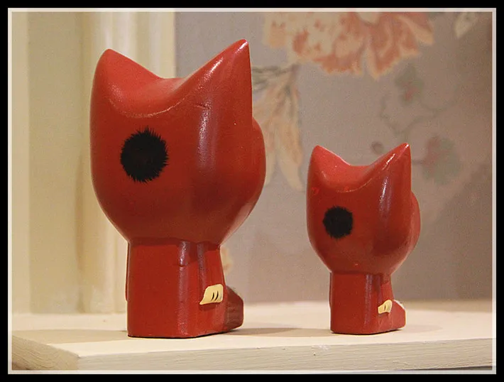Украшения для дома ElimElim 2 шт./компл. деревянные статуя кота аксессуары украшения