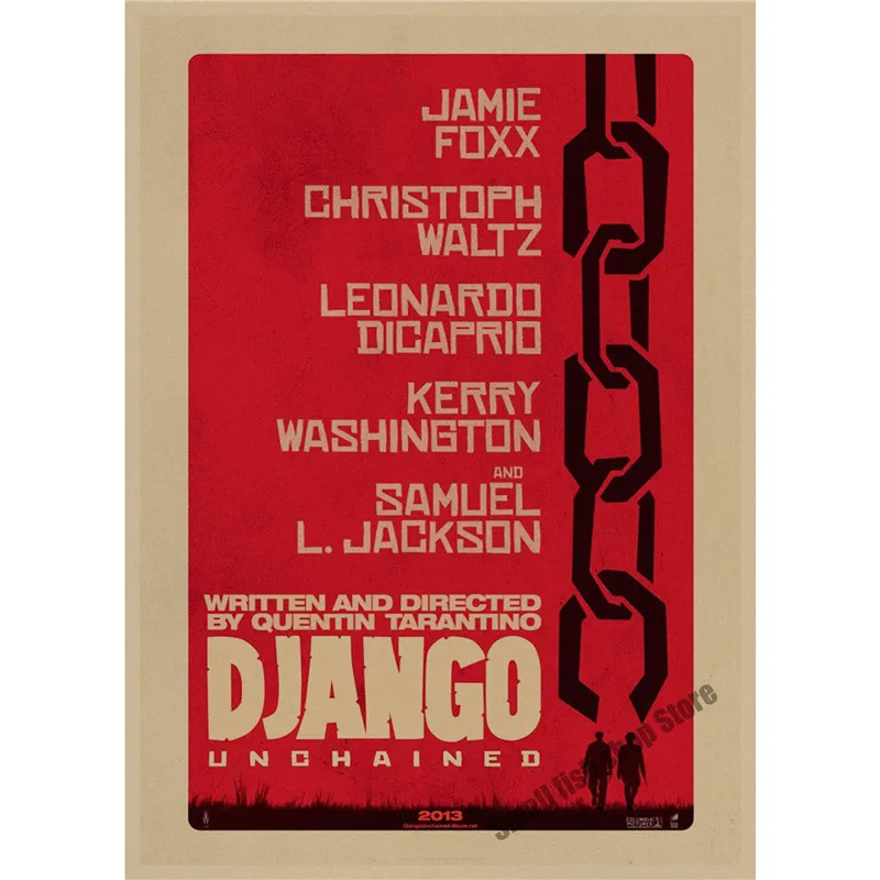 Сливовый Django Unchained Квентин Тарантино ретро плакат, крафт-бумага, бумага для бара, кафе, домашний Декор, живопись, наклейка на стену - Цвет: Сливовый