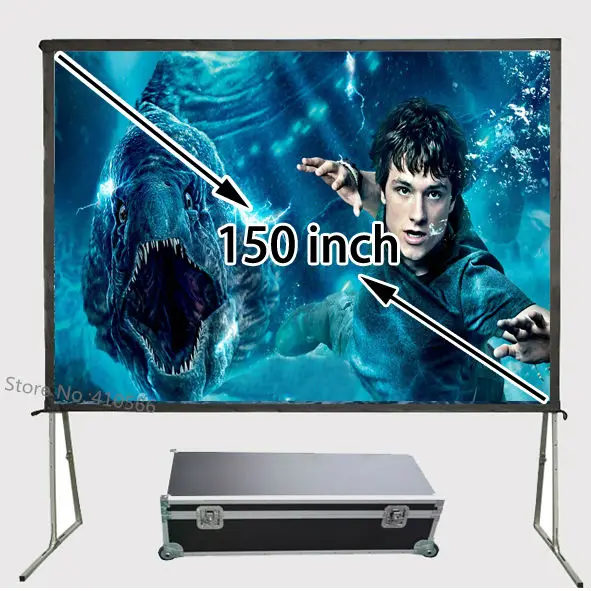 

Excellent Quality Picture 3D Projector Screen 150inch Portable Outdoor Front Projection Fabric Aluminum Frame Simple Set Up